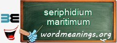 WordMeaning blackboard for seriphidium maritimum
